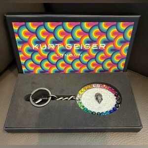 Kurt Geiger Multicolor Crystal Round Keyring